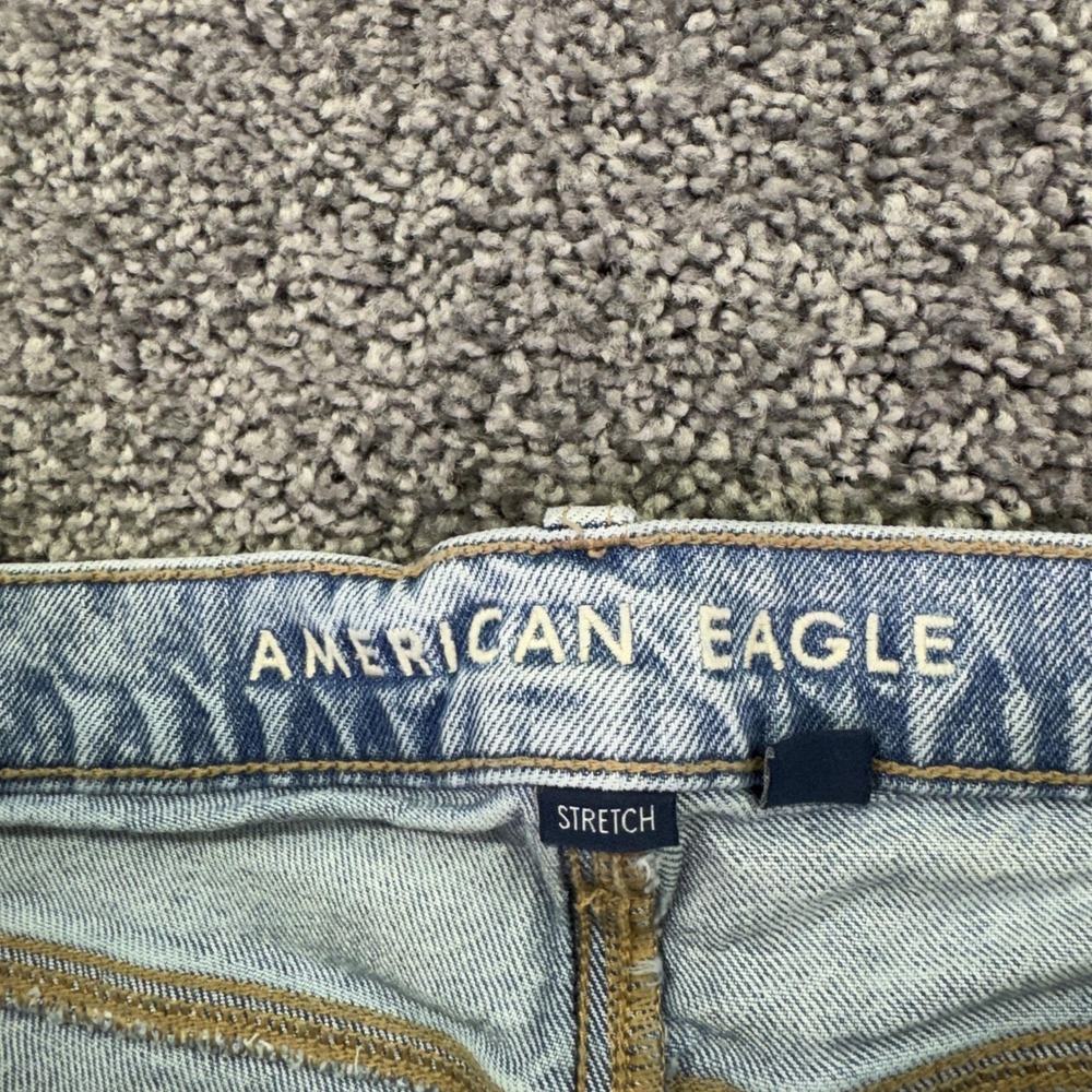 American Eagle Jeans Womens 12 Long Blue High Rise Barrel Relaxed Tapered Denim - Picture 6 of 9